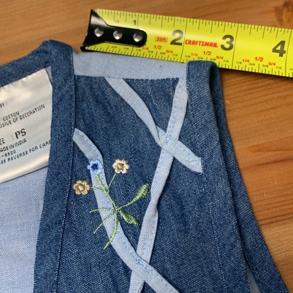 Victoria Jones Petite Vest w  Embellishments & Embroidery, 100% cotton, buttons - Picture 8 of 15